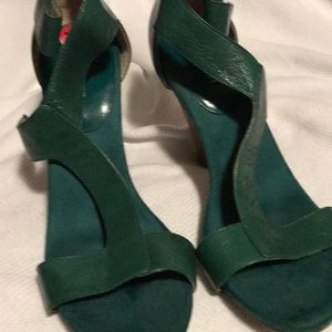 Green chunky heels